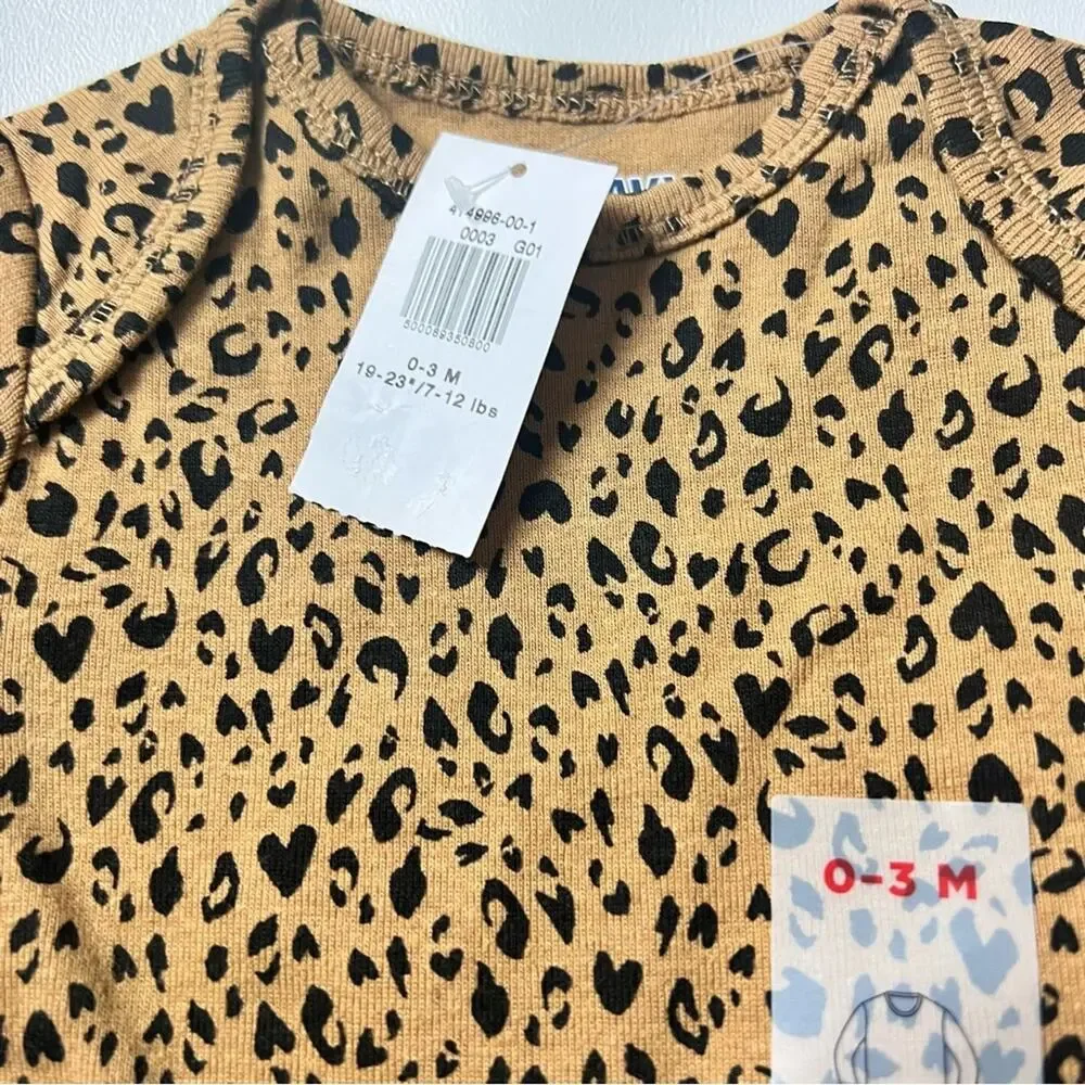 Old Navy Baby Long Sleeve Animal Print Bodysuit Sz0-3 M